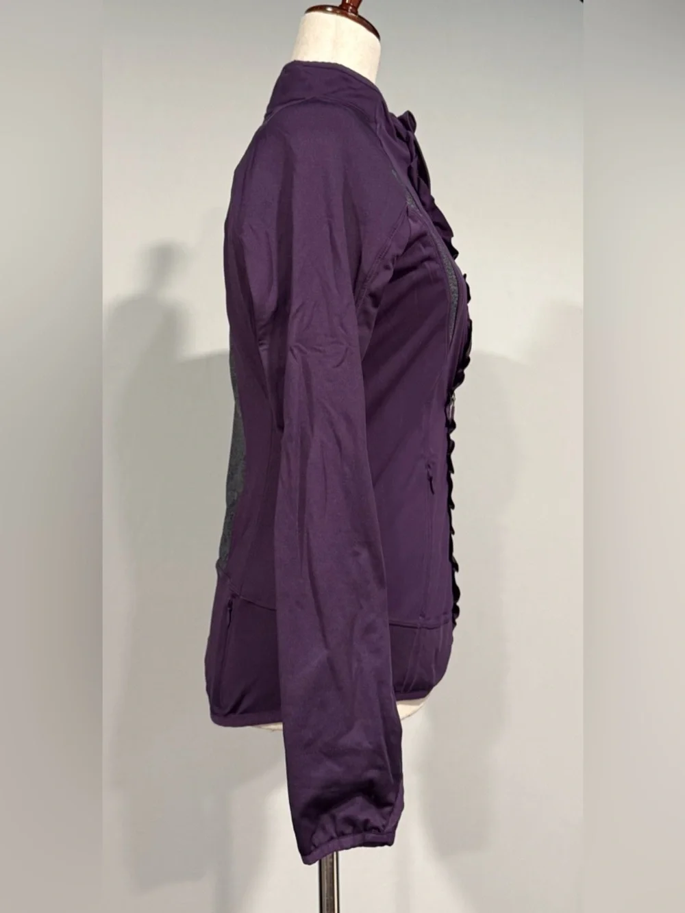 Athleta Purple Ruffle-Front Jacket - Picture 2 of 7